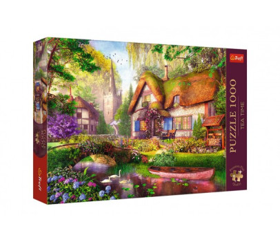 Puzzle Premium Plus - Čajový čas: Lesní chaloupka 1000 dílků 68,3x48cm v krabici 40x27x6cm