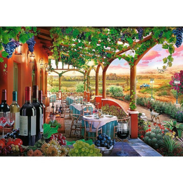 Puzzle Premium Plus - Čajový čas: Italská vinice 1000 dílků 68,3x48cm v krabici 40x27x6cm