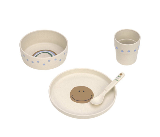 Dish Set PP/Cellulose Happy Rascals Smile sky blue