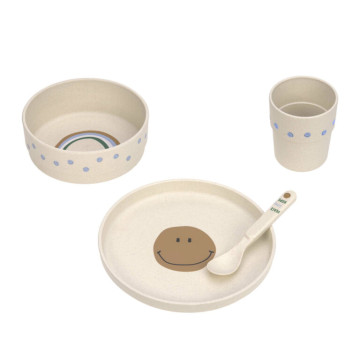 Dish Set PP/Cellulose Happy Rascals Smile sky blue