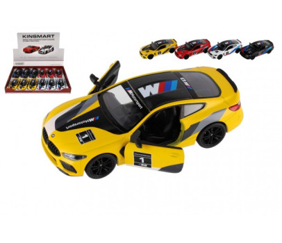 Auto Kinsmart BMW M8 Competition Coupé 1:38 kov/plast 12,5cm 4 barvy na zpětné natažení 12ks v boxu