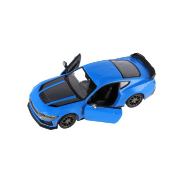 Auto Kinsmart 2024 Ford Mustang Dark Horse 1:38 kov/plast 12,5cm 4 barvy na zpětné nat. 12ks v boxu