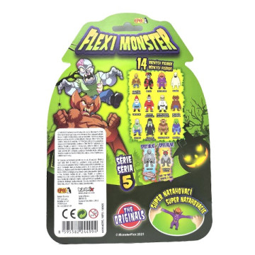 Flexi Monster strašidelné figurky série 5 natahovací silikon 14cm mix druhů na kartě 16,5x23,5cm