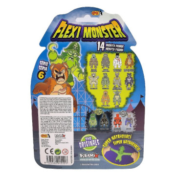 Flexi Monster strašidelné figurky série 6 natahovací silikon 14cm mix druhů na kartě 16,5x23,5cm