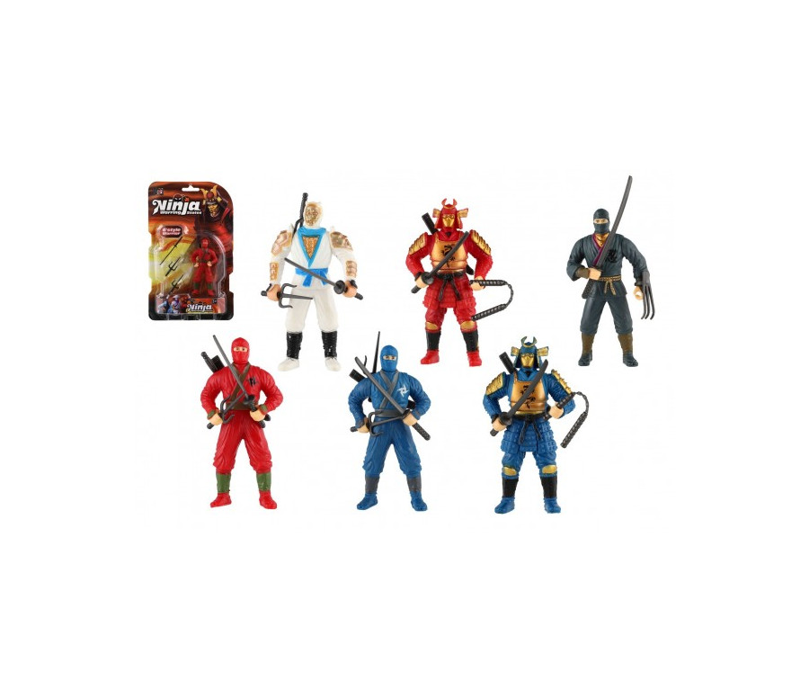 Figurka ninja plast 10cm s doplňky mix druhů na kartě 15,5x25,5x4cm