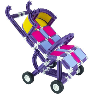Stavebnice SEVA RODINA Kočárek plast 293 dílků v krabici 35x33x5cm 4+