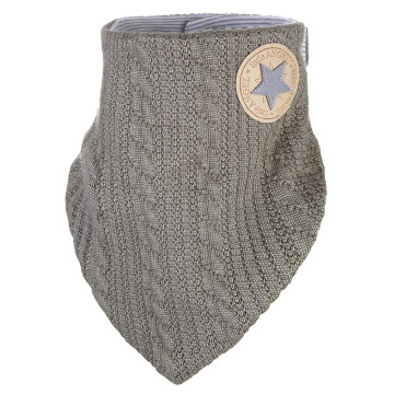 Šátek na krk podšitý Outlast® - mechová/pruh bílošedý melír