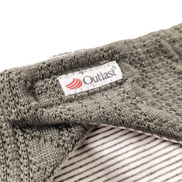 Šátek na krk podšitý Outlast® - mechová/pruh bílošedý melír