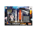 Sada vesmír 6ks kov/plast astronaut, raketoplán s doplňky v krabičce 25x17x4,5cm