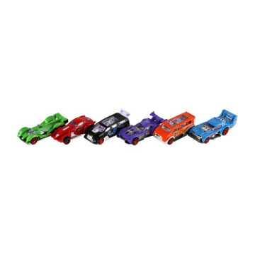 Auto závodní 6ks kov/plast 8cm na volný chod v krabičce 10,5x27,5x4cm