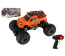 Auto RC pick up Off road terénní plast 23cm 2,4GHZ na baterie se světlem oranžový v krab. 30x15x19cm