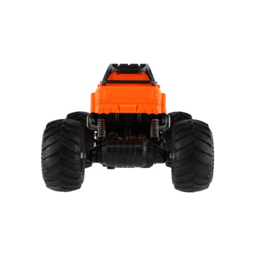 Auto RC pick up Off road terénní plast 23cm 2,4GHZ na baterie se světlem oranžový v krab. 30x15x19cm