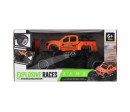 Auto RC pick up Off road terénní plast 23cm 2,4GHZ na baterie se světlem oranžový v krab. 30x15x19cm