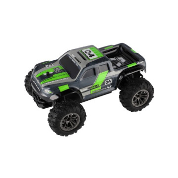 Auto RC pick up terénní plast 25cm 2,4GHZ na baterie šedo-zelený v krabici 32x14x18cm