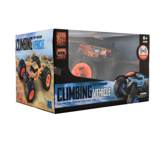 Auto RC Off-Road terénní 2,4GHz plast 32cm dobíjecí pack+baterie oranžové v krabici 38x23x26cm