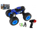 Auto RC Off-Road terénní 2,4GHz plast 32cm dobíjecí pack+baterie modré v krabici 38x23x26cm