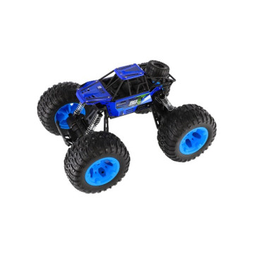 Auto RC Off-Road terénní 2,4GHz plast 32cm dobíjecí pack+baterie modré v krabici 38x23x26cm