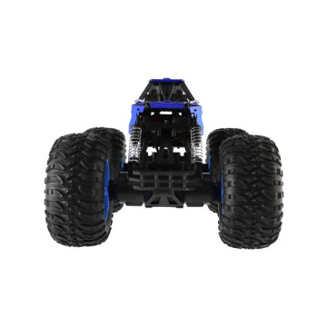 Auto RC Off-Road terénní 2,4GHz plast 32cm dobíjecí pack+baterie modré v krabici 38x23x26cm