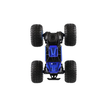 Auto RC Off-Road terénní 2,4GHz plast 32cm dobíjecí pack+baterie modré v krabici 38x23x26cm