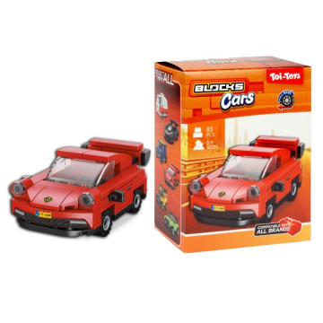 Stavebnice Blocks Cars - auta plast na zpětné natažení mix druhů v krabičce 10x13x6cm