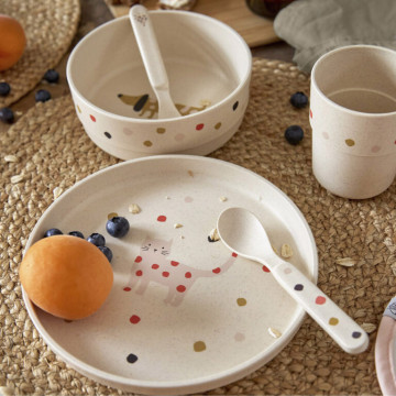 Dish Set PP/Cellulose Little Mateys spicy orange