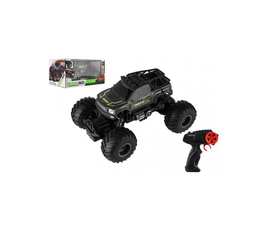 Auto RC pick up Off road terénní plast 23cm 2,4GHZ na baterie se světlem šedé v krab. 30x15x19cm