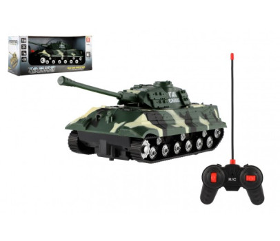 Tank RC PANTHER plast 25cm na baterie 27mHz se zvukem se světlem v krabici 28x13x12cm