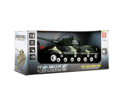 Tank RC PANTHER plast 25cm na baterie 27mHz se zvukem se světlem v krabici 28x13x12cm