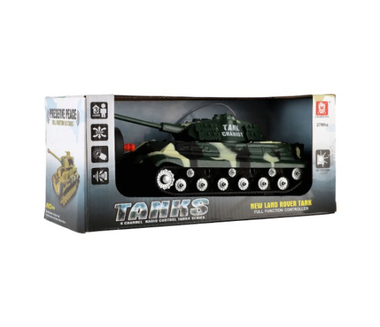 Tank RC PANTHER plast 25cm na baterie 27mHz se zvukem se světlem v krabici 28x13x12cm