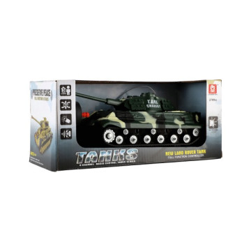 Tank RC PANTHER plast 25cm na baterie 27mHz se zvukem se světlem v krabici 28x13x12cm