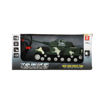 Tank RC PANTHER plast 25cm na baterie 27mHz se zvukem se světlem v krabici 28x13x12cm