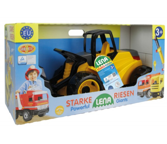 Nakladač žlutočerný Giga Trucks plast 75cm v krabici 70x35x29cm