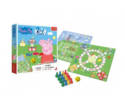 Soubor her 2v1 Člověče, nezlob se, Hadi a žebříky Peppa Pig/Prasátko Peppa v krabici 24x24x5,5cm