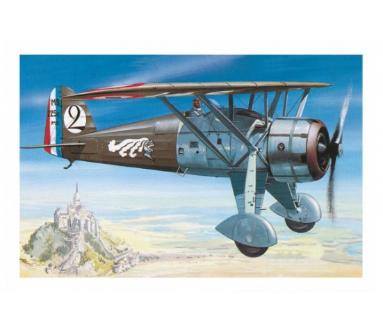 Model Morane Saulnier MS 225 1:72 9,2x15,4cm v krabici 25x14,5x4,5cm