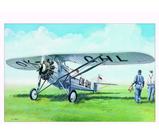 Model Morane Saulnier MS 230 9,4x14,6cm v krabici 25x14,5x4,5cm