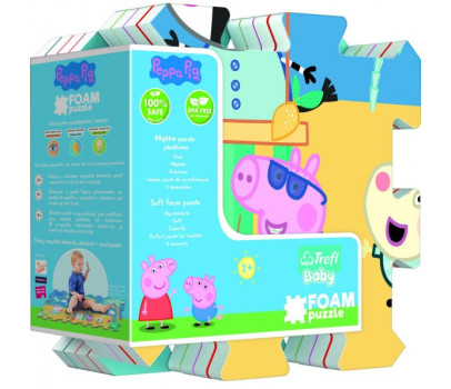 Pěnové puzzle Prasátko Peppa/Peppa Pig 32x32cm 8ks v sáčku