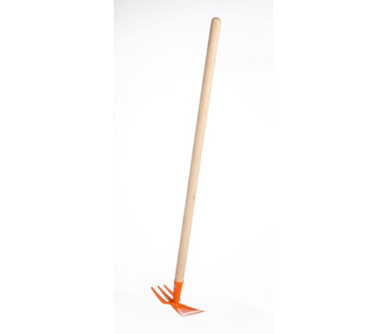 Motyka/Motyčka oboustranná oranžová s násadou kov/dřevo 80cm nářadí