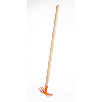 Motyka/Motyčka oboustranná oranžová s násadou kov/dřevo 80cm nářadí