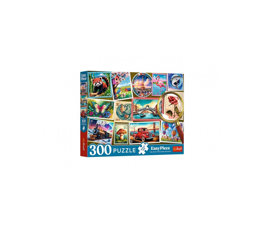 Puzzle Poštovní známky 300dílků 60x40cm v krabici 34x26x5cm