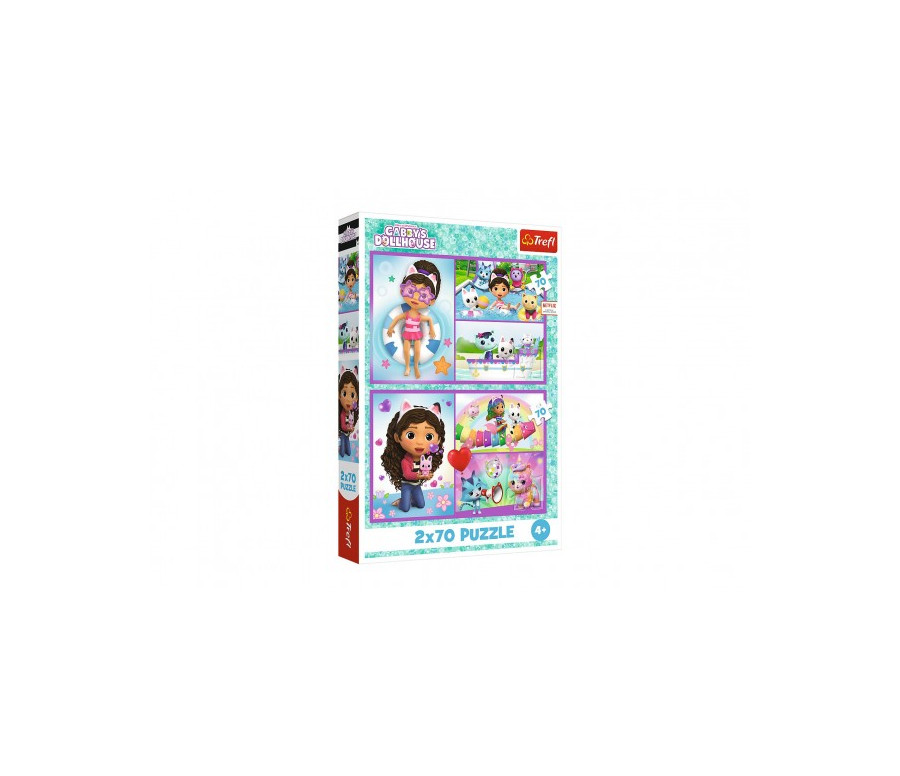 Puzzle 2x70 Zahrajte si s Gabby 27,5x18cm v krabici 19x29x4cm