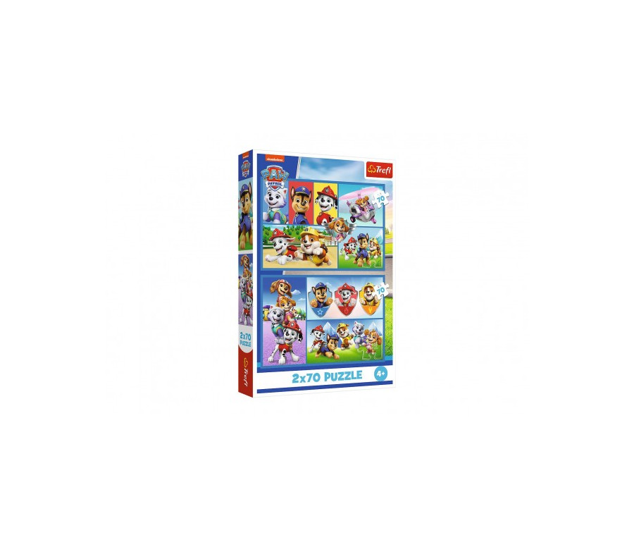 Puzzle 2x70 Tlapková patrola/Paw Patrol 27,5x18cm v krabici 19x29x4cm