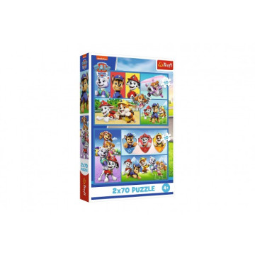 Puzzle 2x70 Tlapková patrola/Paw Patrol 27,5x18cm v krabici 19x29x4cm