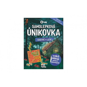 Samolepková únikovka Chatrč v lese 20x26cm CZ verze