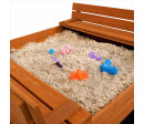 Dětské dřevěné pískoviště s poklopem a lavičkami Baby Mix 120x120 cm Dětské dřevěné pískoviště s poklopem a lavičkami Baby Mix 120x120 cm