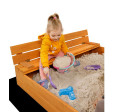Dětské dřevěné pískoviště s poklopem a lavičkami Baby Mix 120x120 cm Dětské dřevěné pískoviště s poklopem a lavičkami Baby Mix 120x120 cm