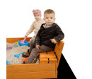 Dětské dřevěné pískoviště s poklopem a lavičkami Baby Mix 120x120 cm Dětské dřevěné pískoviště s poklopem a lavičkami Baby Mix 120x120 cm