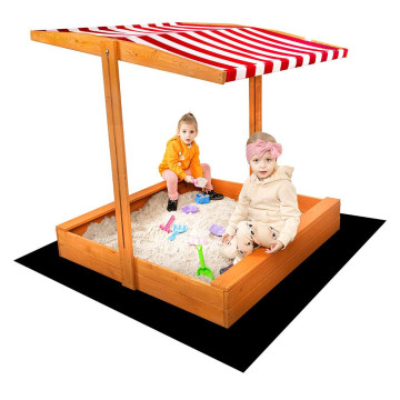 Dětské dřevěné pískoviště se stříškou Baby Mix 120x120 cm červeno-bílé, Červená