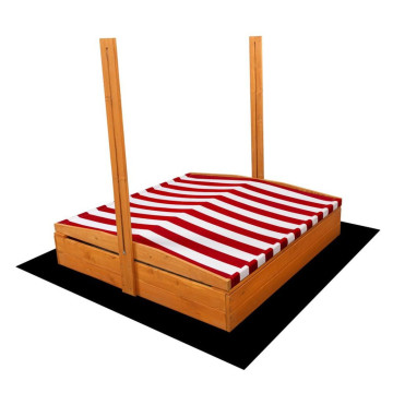Dětské dřevěné pískoviště se stříškou Baby Mix 120x120 cm červeno-bílé, Červená