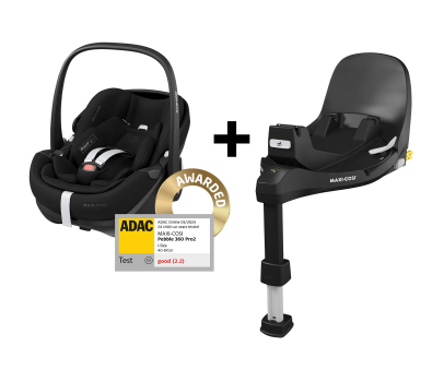 Pebble 360 Pro 2 autosedačka Essential Black + základna FamilyFix 360 Pro