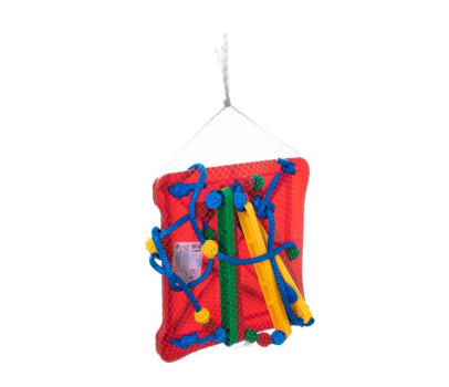 Houpačka plast 35x34cm červená nosnost 40kg v síťce